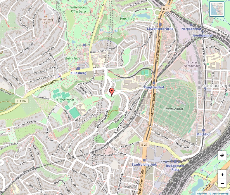 Karte von Stuttgart-Nord
