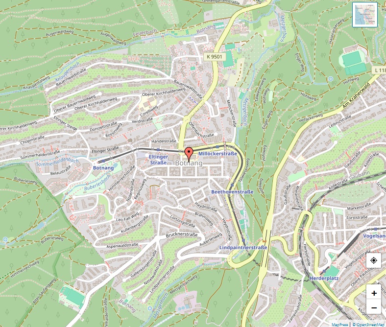 Karte von Botnang, Stuttgart