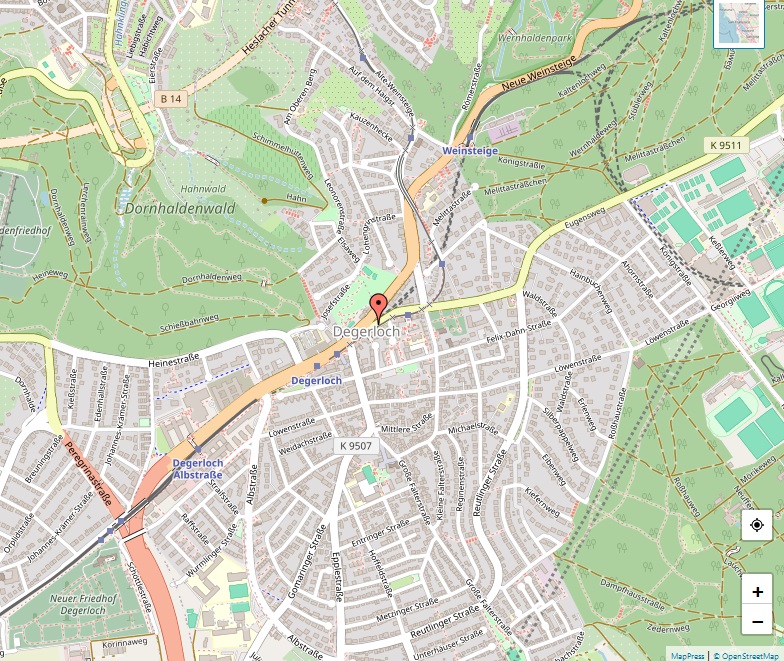 Karte von Degerloch, Stuttgart